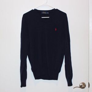 Polo Ralph Lauren Navy Blue Merino Wool Blend Pullover Sweater Men’s sz medium
